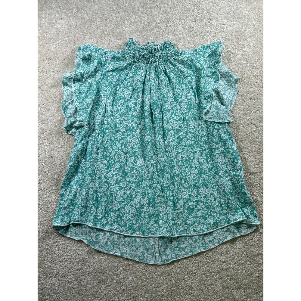 YMI Collections Womens Size M Turquoise Top Ditzy Floral Bloomcore‎